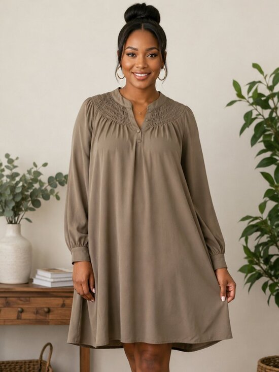 Banana Republic Dresses & Skirts - Banana Republic Sage Green Dress Botton Front Long Cuff Sleeve Size L Relax Fit